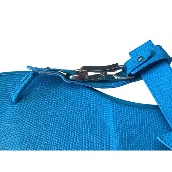 NINE WEST TURQUOISE SNAKE EMBOSSED SLINGBACK SANDALS 9.5 - Picture 8 of 9